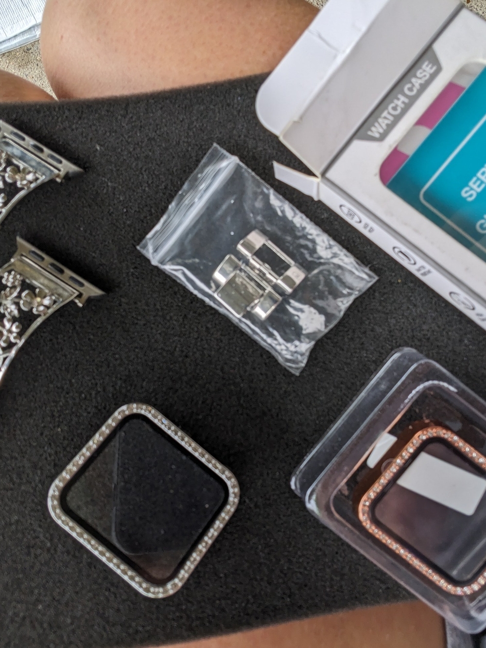 Rhinestone Apple Watch Bezel Frames - Silver & Rose Gold